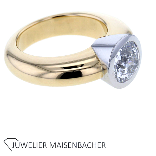 Goldschmiede SCHUBART Massiver Solitaire mit Diamant 2,74ct. – Bild 2