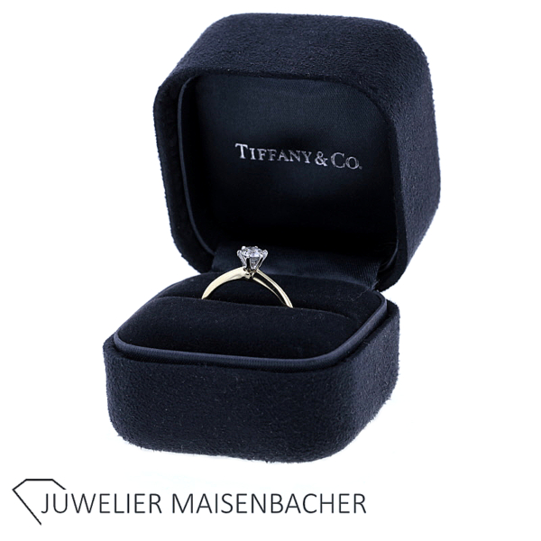 Tiffany & CO. Solitär-Ring "Setting" mit Brillant Gold und Platin – Bild 5