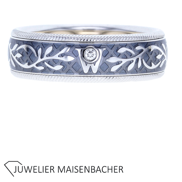 Wellendorff Dreh- Ring Flieder Heidelbeere mit Brillant