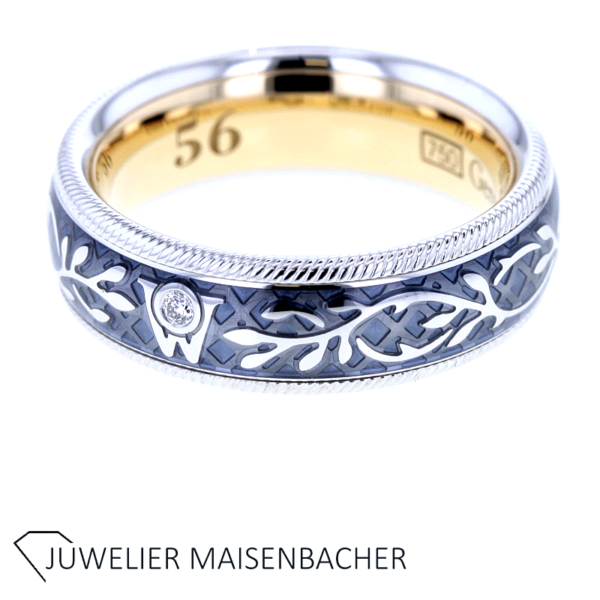 Wellendorff Dreh- Ring Flieder Heidelbeere mit Brillant – Bild 4