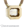 Handgefertigtes Strick-Collier mit großem Edelstein Citrin Gold – Bild 2