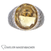 Massiver Ring mit Citrin & Brillanten Pavé gefasst Gold – Bild 6