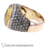 Massiver Ring mit Citrin & Brillanten Pavé gefasst Gold – Bild 2