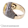 Massiver Ring mit Citrin & Brillanten Pavé gefasst Gold – Bild 3