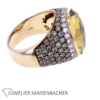 Massiver Ring mit Citrin & Brillanten Pavé gefasst Gold – Bild 4