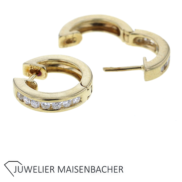 Creolen mit Brillanten Gold – Bild 2