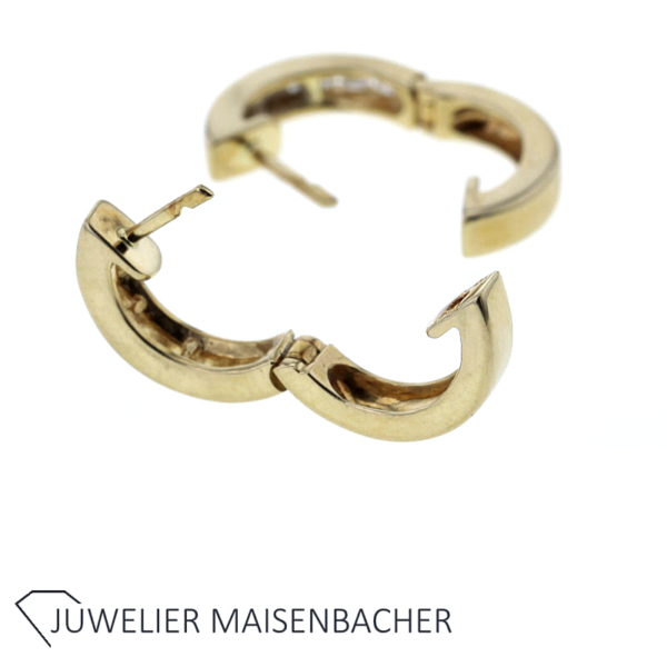 Creolen mit Brillanten Gold – Bild 3