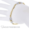 Massives Panzer-Armband mit Herzen gefassten Brillanten Gold – Bild 4