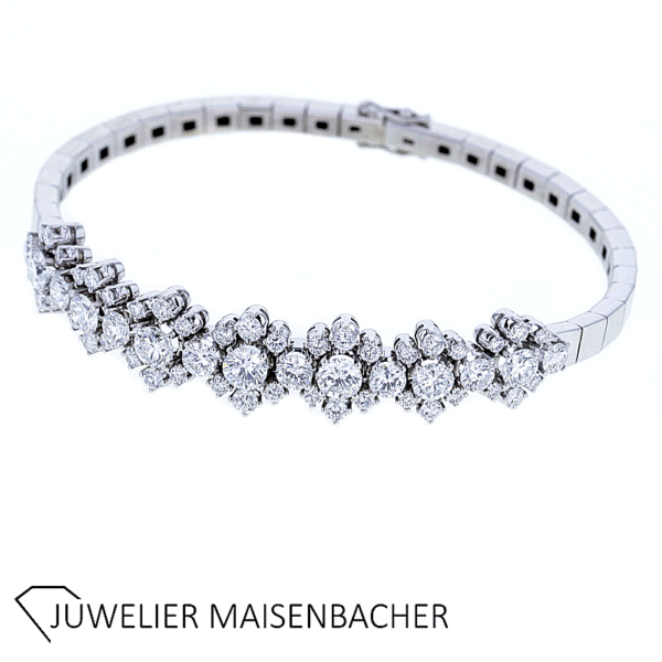 Vintage Blumen Brillant Armband Gold – Bild 11