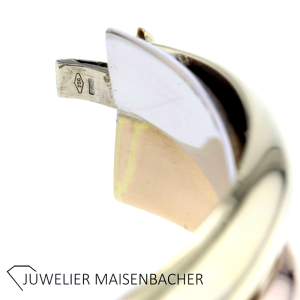 Massiver ovaler Armreif verschlungen Tricolor Gold – Bild 8