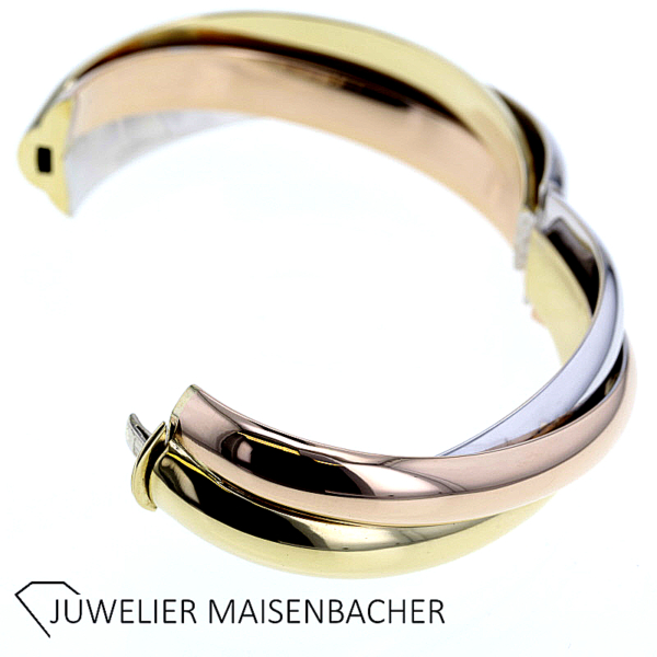 Massiver ovaler Armreif verschlungen Tricolor Gold – Bild 10