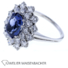 Außergewöhnlicher Ring mit großem Safir und Brillanten – Bild 3