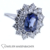 Außergewöhnlicher Ring mit großem Safir und Brillanten – Bild 5
