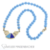 Kette/Collier "Boho" Lapislazuli Türkis mit Goldzwischenteil – Bild 5