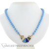 Kette/Collier "Boho" Lapislazuli Türkis mit Goldzwischenteil – Bild 8