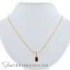 Schlangenkette mit Granat Anhänger und Diamanten Gold