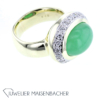 "Juwelier Deiter" Schmuckset aus Chrysopras und Brillant, Ring und Anhänger – Bild 5