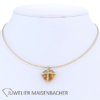 Facettierter Herzanhänger mit Citrin und Brillant Gold