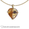 Facettierter Herzanhänger mit Citrin und Brillant Gold – Bild 4
