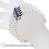 5-reihiges Zuchtperlenarmband mit Brillant/ Diamant/ Saphir – Bild 2