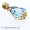 Anhänger mit großem Edelstein Aquamarin in Tropfenform Gold – Bild 2