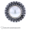 Damenring mit Mabe Perle und schwarzen Brillanten Gold – Bild 2
