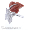Atemberaubender Brillant Koralle Statement *Ahornblatt* Ring – Bild 2