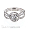 Wunderschöner zarter Halo Engagement Brillantring Weißgold – Bild 2