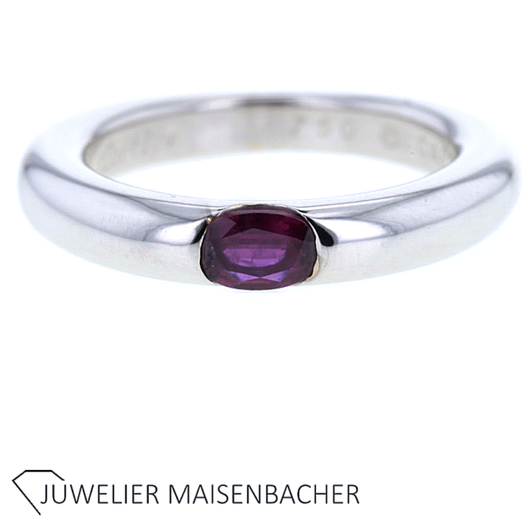 Cartier Vintage Ellipse Ring mit Rubin in Gold – Bild 4