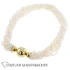 10-reihiger Zuchtperlenkette mit Kugelverschluß und Brillanten – Bild 3