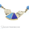 Kette/Collier "Boho" Lapislazuli Türkis mit Goldzwischenteil – Bild 2