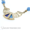 Kette/Collier "Boho" Lapislazuli Türkis mit Goldzwischenteil – Bild 4