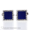 Lapis-Diamant-Manschettenknöpfe, Weißgold – Bild 3