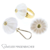 Außergewöhnliches SET Ring und Ohrstecker mit Brillant und Bergkristall Gold