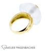 Außergewöhnliches SET Ring und Ohrstecker mit Brillant und Bergkristall Gold – Bild 6