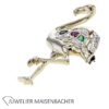Bezaubernde Flamingo Brosche mit Saphir, Rubin, Smaragd und Brillanten in Gold – Bild 3
