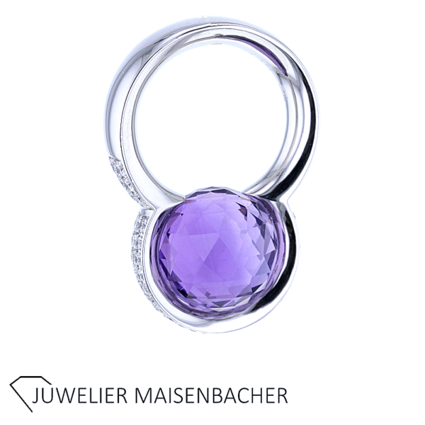 Schaffrath Ring oder Anhänger Kollektion Unity mit Brillanten und Amethyst – Bild 3